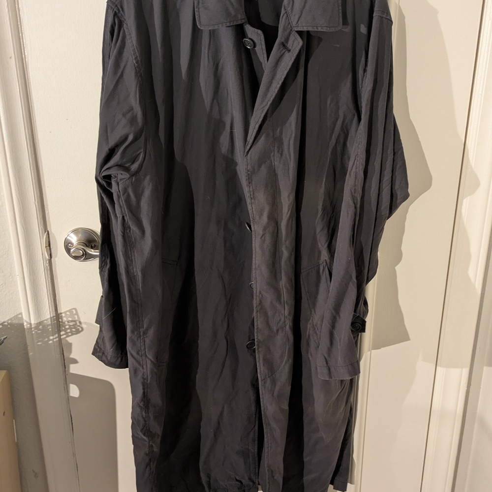 Men's Grey London Fog Trench Coat Large